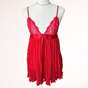 Vintage Y2K Victoria’s Secret Red Lace Lingerie Dress
